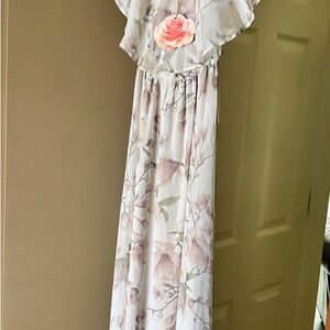 Show Me Your MuMu Pink and White Floral Maxi Dress